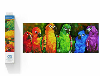 Haft diamentowy Diamond Dotz Diamentowa mozaika Tęczowe papugi 85x38cm DD10025