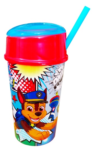 Kelímek na pití TLAPKOVÁ PATROLA komiks svačinka s brčkem 400ml