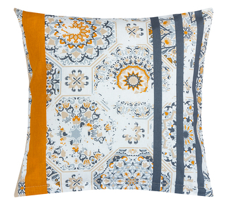 Povláček bavlněný - Šedá,Oranžová - 40x40 cm