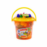 Polesie 24361 Klocki Junior 57 elementów w pomarańczowym wiaderku Maxi z pokrywką