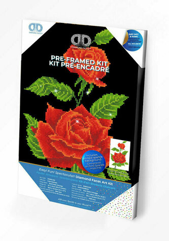 PROMO Haft diamentowy Diamond Dotz Czerwona róża 29x44cm DDK5025