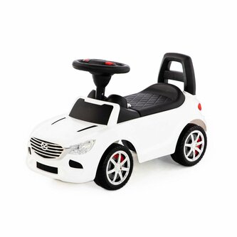 Polesie 84514 Samochód-jeździk SuperCar Nr4 z sygnałem dźwiękowym biały jeździdełko auto pojazd