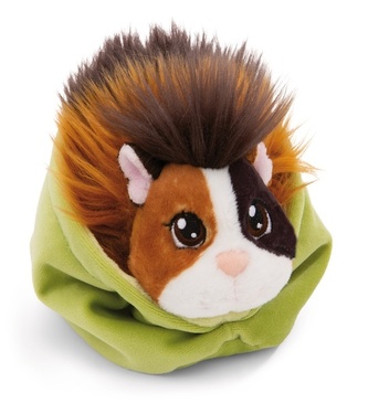 NICI 61334 Maskotka świnka morska 12cm w kolorze espresso-karmel w zielonym koszyku