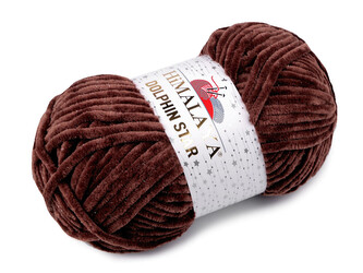 Pletací žinylková příze s lurexovým vláknem Dolphin Star 100 g - 1 ks - 14 (92166) hnědá