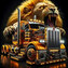 Malowanie po numerach Auto truck z ryczącym lwem 50x40cm 2001745