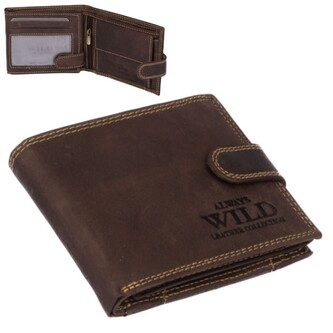 Always Wild Šedo-hnědá pánská kožená peněženka s přezkou