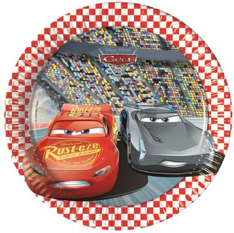 Talíř CARS papírový bíločervený 8ks