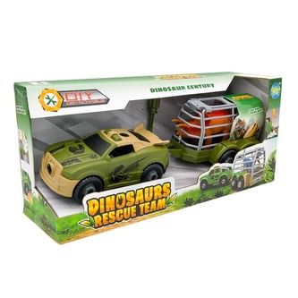 Auto z przyczepą do skręcania + dinozaur 1009456