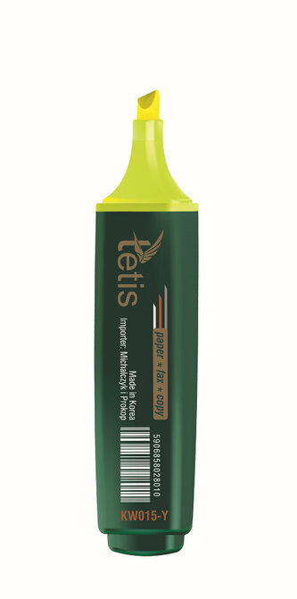 Zakreślacz żółty p12. TETIS, cena za 1szt.