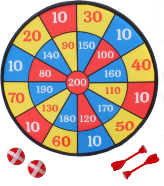 Terč na suchý zip 36 cm 2 míčky + 2 šipky