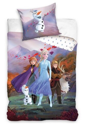 Dětské bavlněné povlečení FROZEN LESNÍ VÁNEK fialové 140x200