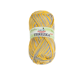 Příze TEREZKA multi - Hořčicová,Šedá - 50g / 155 m
