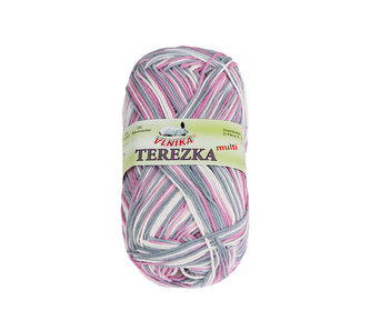 Příze TEREZKA multi - Bílá,Růžová,Šedá - 50g / 155 m