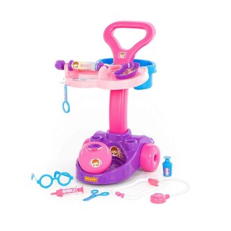 Polesie 67937 Zestaw Lekarz okulary nożyczki stetoskop strzykawka pojemnik termometr butelka nr 9 w pud.