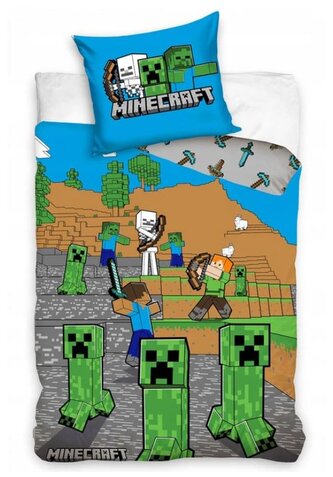 Dětské bavlněné povlečení bavlna MINECRAFT TIME TO MINE 140x200