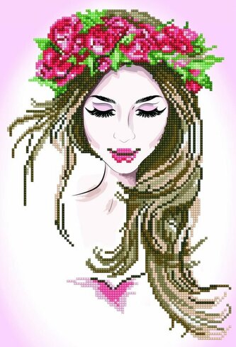 Haft diamentowy Diamond Dotz Piękność w wianku 36x49cm DD5032
