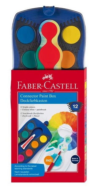 Farby szkolne Connector 12 kolorów FABER CASTELL