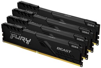 Kingston FURY Beast Black - 64GB (4x16) DDR4, 3200MHz, CL16, DIMM 1Gx8