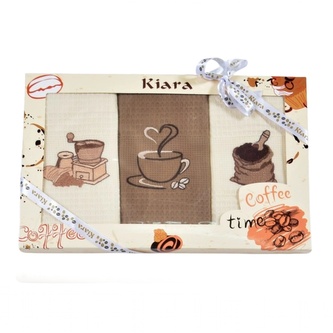 Praktik Dárková sada utěrek Kiara Coffee time 50x70 cm 3 ks