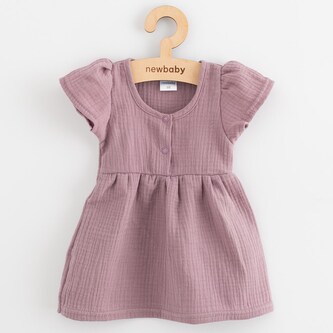 Kojenecké mušelínové šaty New Baby lavender - velikost 68 (4-6m)