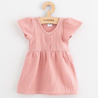 Kojenecké mušelínové šaty New Baby pink - velikost 68 (4-6m)