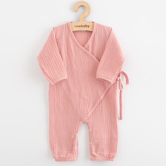 Kojenecký mušelínový overal New Baby pink - velikost 74 (6-9m)