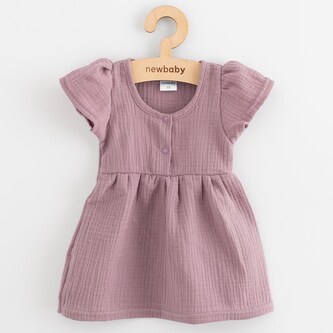 Kojenecké mušelínové šaty New Baby lavender - velikost 80 (9-12m)
