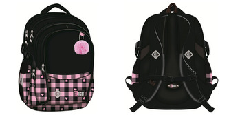 Plecak 4 komorowy 17 cali. Pink Checkered