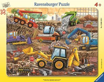 RAVENSBURGER Puzzle Stavební stroje v plném proudu 35 dílků