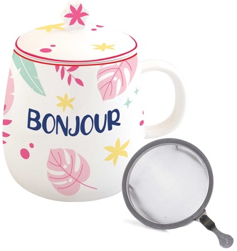 Porcelánový hrnek se sítkem Twist & Match Aquamarine-Pink