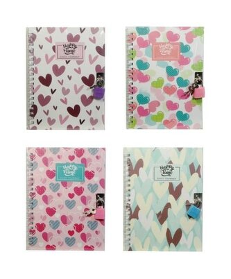 Pamiętnik z kłódką w serca MIX