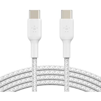 Belkin BOOST Charge Braided USB-C/USB-C odolný kabel, 2m, bílý