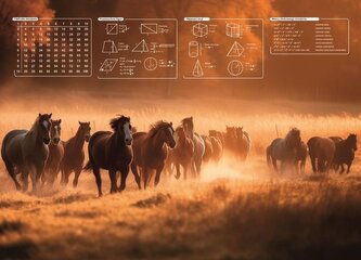 Mata na biurko z nadrukiem konie 2024