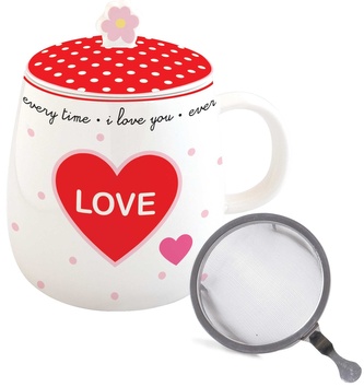 Porcelánový hrnek se sítkem Twist & Match Red