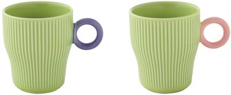 Sada dvou porcelánových hrnků Twist & Match Green