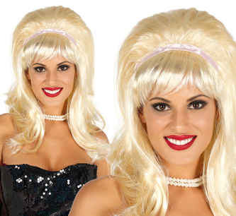Fiestas Guirca Dámská blond paruka se stuhou 50´léta