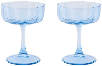 Sada dvou skleniček na nožce Twist & Match Blue