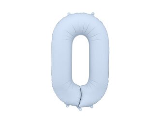 Balon foliowy cyfra 0 86cm mglisty niebieski
