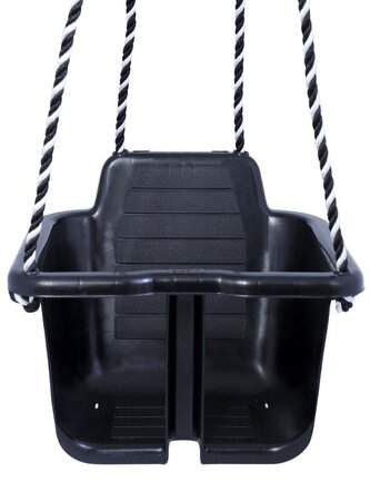 Huśtawka dziecięca ze sznurkami czarna