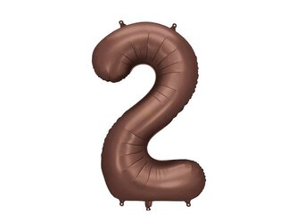 Balon foliowy cyfra 2 86cm mocca