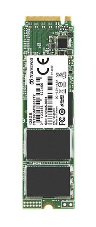 Transcend MTE652T2 128GB Industrial 3K P/E SSD disk M.2, 2280 PCIe Gen3 x4 NVMe 1.3 (3D TLC), 1600MB/s R, 600MB/s W