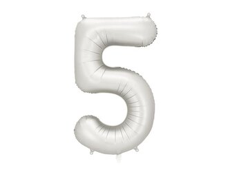 Balon foliowy cyfra 5 86cm srebrny
