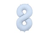 Balon foliowy cyfra 8 86cm mglisty niebieski