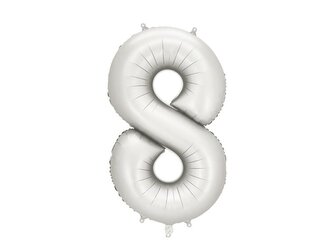 Balon foliowy cyfra 8 86cm srebrny