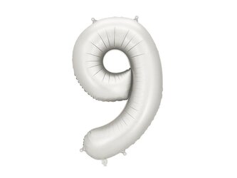 Balon foliowy cyfra 9 86cm srebrny