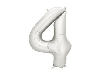Balon foliowy cyfra 4 86cm srebrny