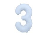 Balon foliowy cyfra 3 86cm mglisty niebieski