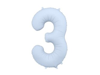 Balon foliowy cyfra 3 86cm mglisty niebieski