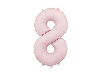 Balon foliowy cyfra 8 86cm jasny różowy