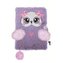 Pamiętnik z kłódką A5/96K 3D włochacz Violet owl